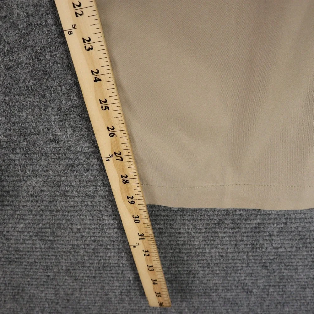 Lands End Performance Comfort Waist Dress Pants Boy 20H Khaki Flat Front Stretch